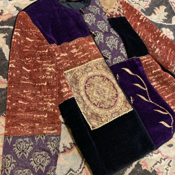 Julia Kim 90s Vintage Jewel Tones Brocade Jacket Shacket - Picture 2 of 15